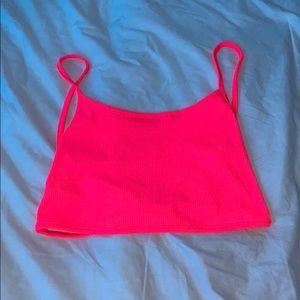 Neon pink crop top